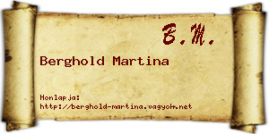 Berghold Martina névjegykártya